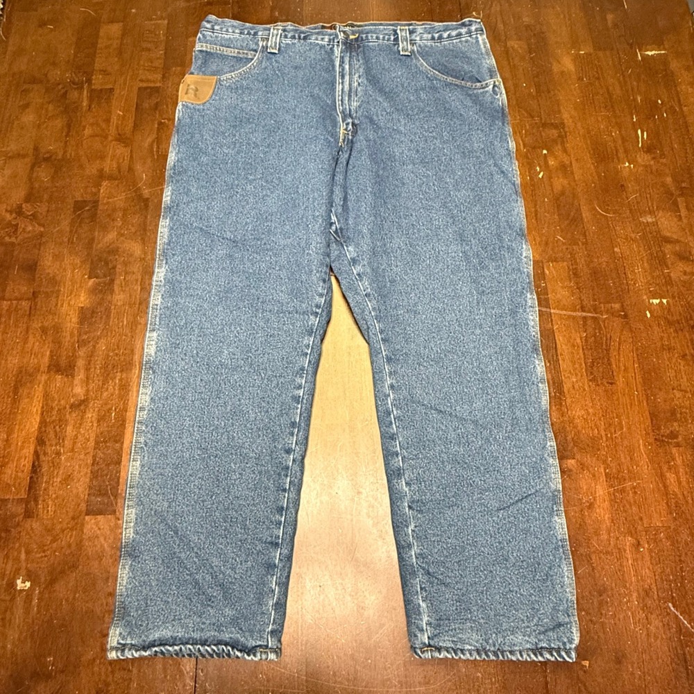 Wrangler Riggs Workwear Jeans Mens 42x30 Blue DuraShield Fleece Lined 3W055TH